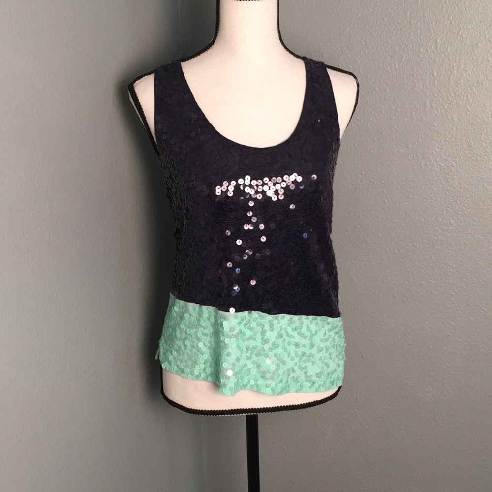 J Crew Colorblock Sequin Top
